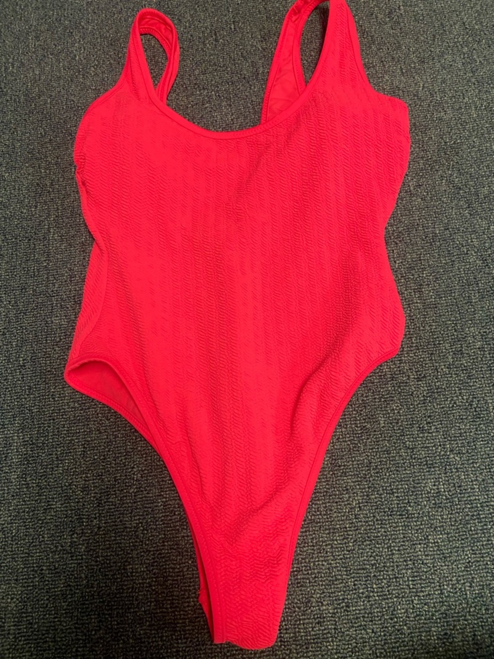 No Boundaries Red Textured One-Piece Swimsuit